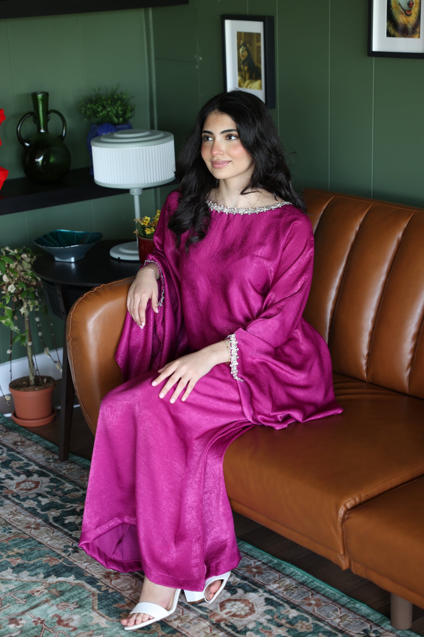 Velvet Orchid Crystal Poncho Set