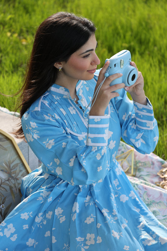 Light Blue Daisy Meadow Dress