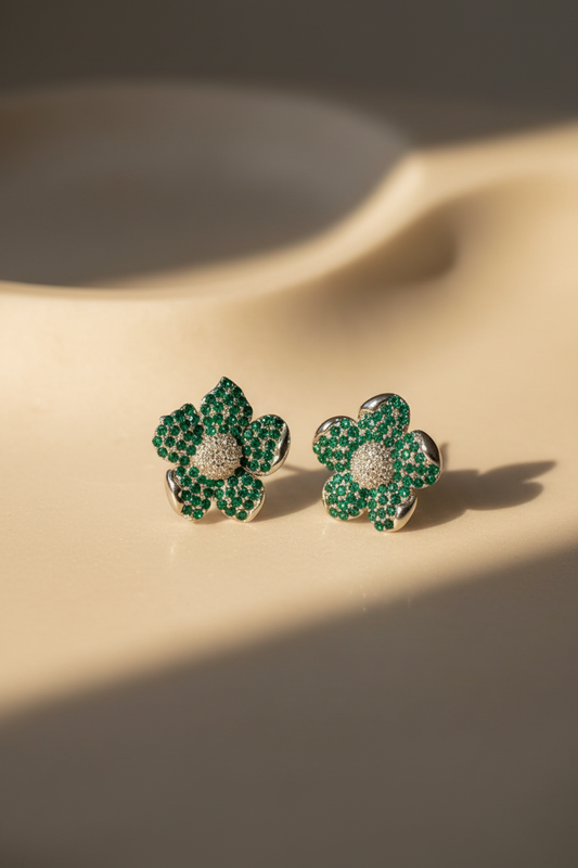 AMARYLLIS - Solid Silver Earring - Rhodium Plated | Hypoallergenic