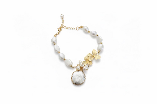 Zarhee Pearl Bracelet - Fresh Baroque Pearl 18K Gold Plated