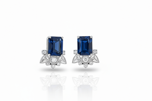 Victorian Sterling Silver Blue Sapphire Stone