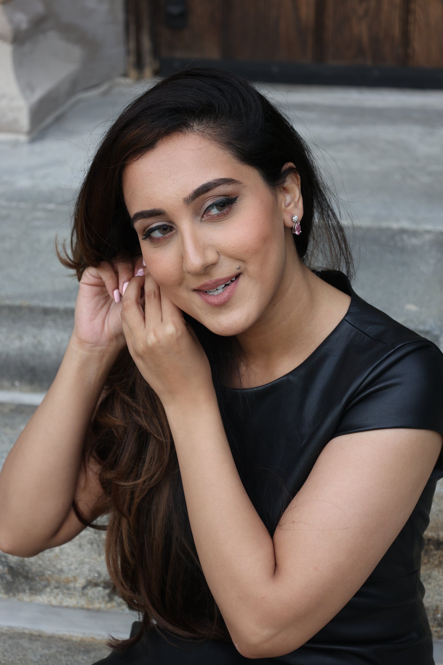 Rosy Pink Earrings - Sterling Silver