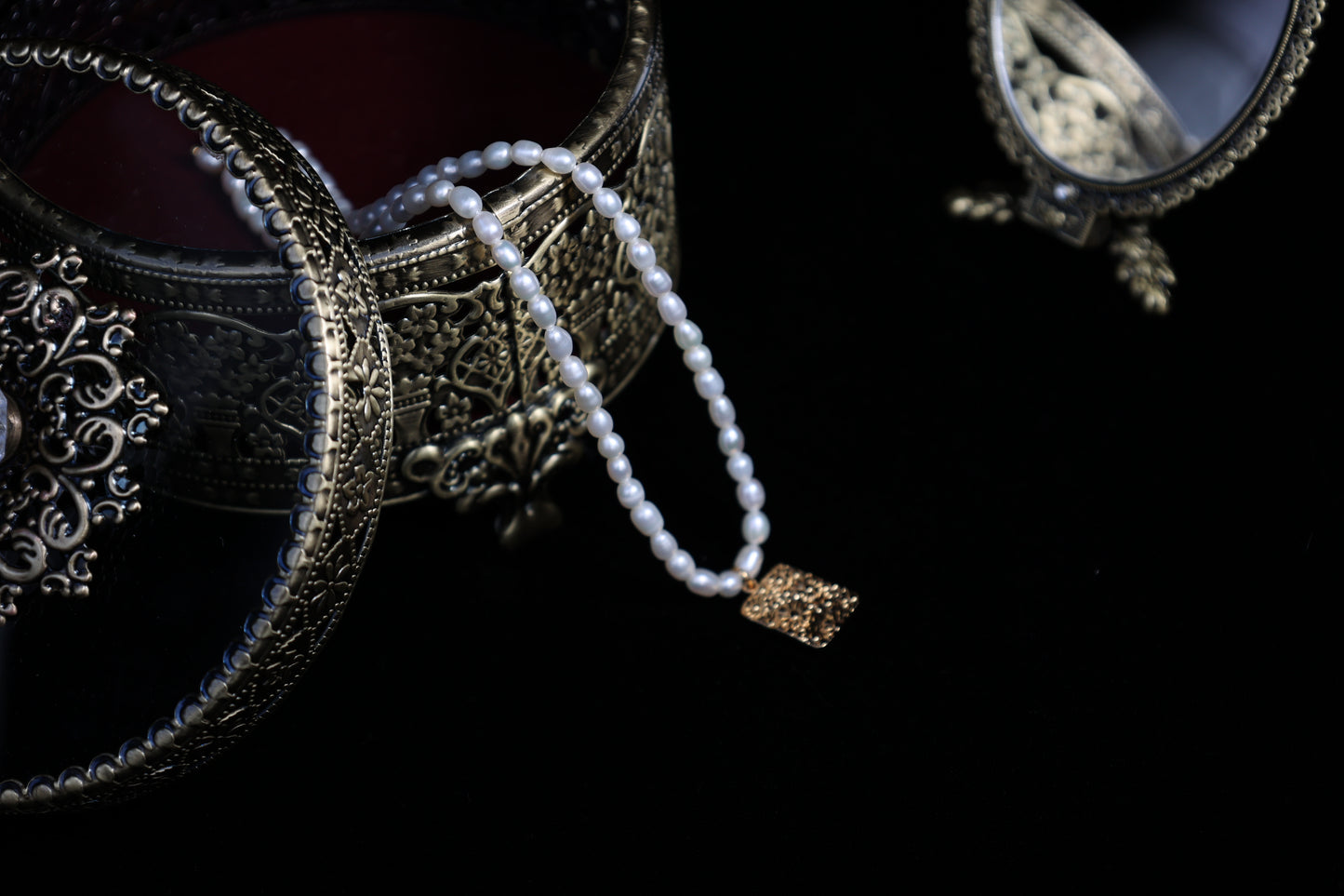 Pearl Flower Necklace - 18k Gold | Women Pearl Necklace | Layered Necklace