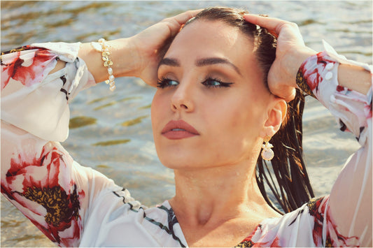 Zarhee Pearl Bracelet - Fresh Baroque Pearl 18K Gold Plated