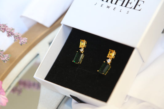 Zarhee Emerald Gold Earrings