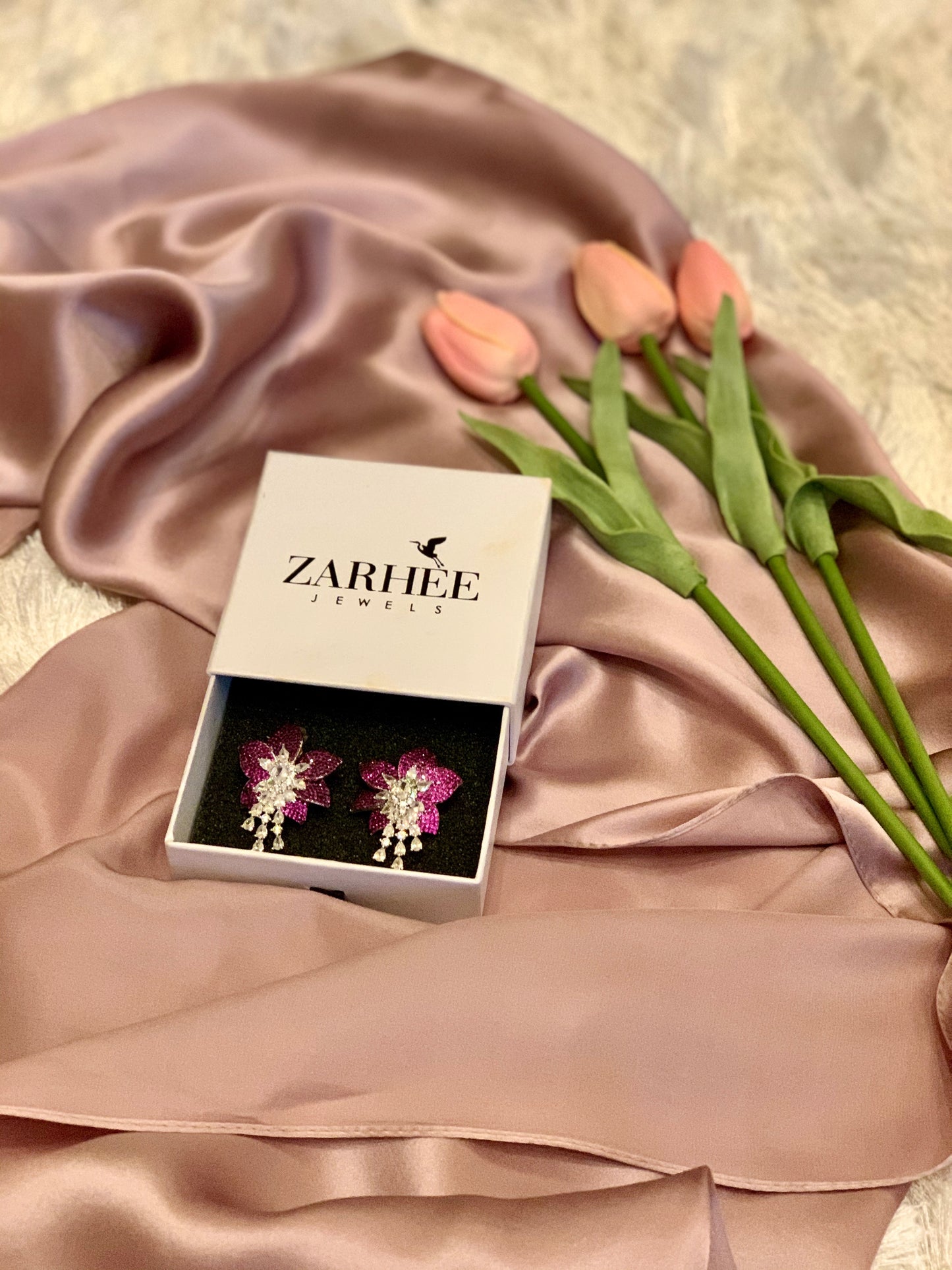 Zarhee Clematis Earrings - SIlver Plated