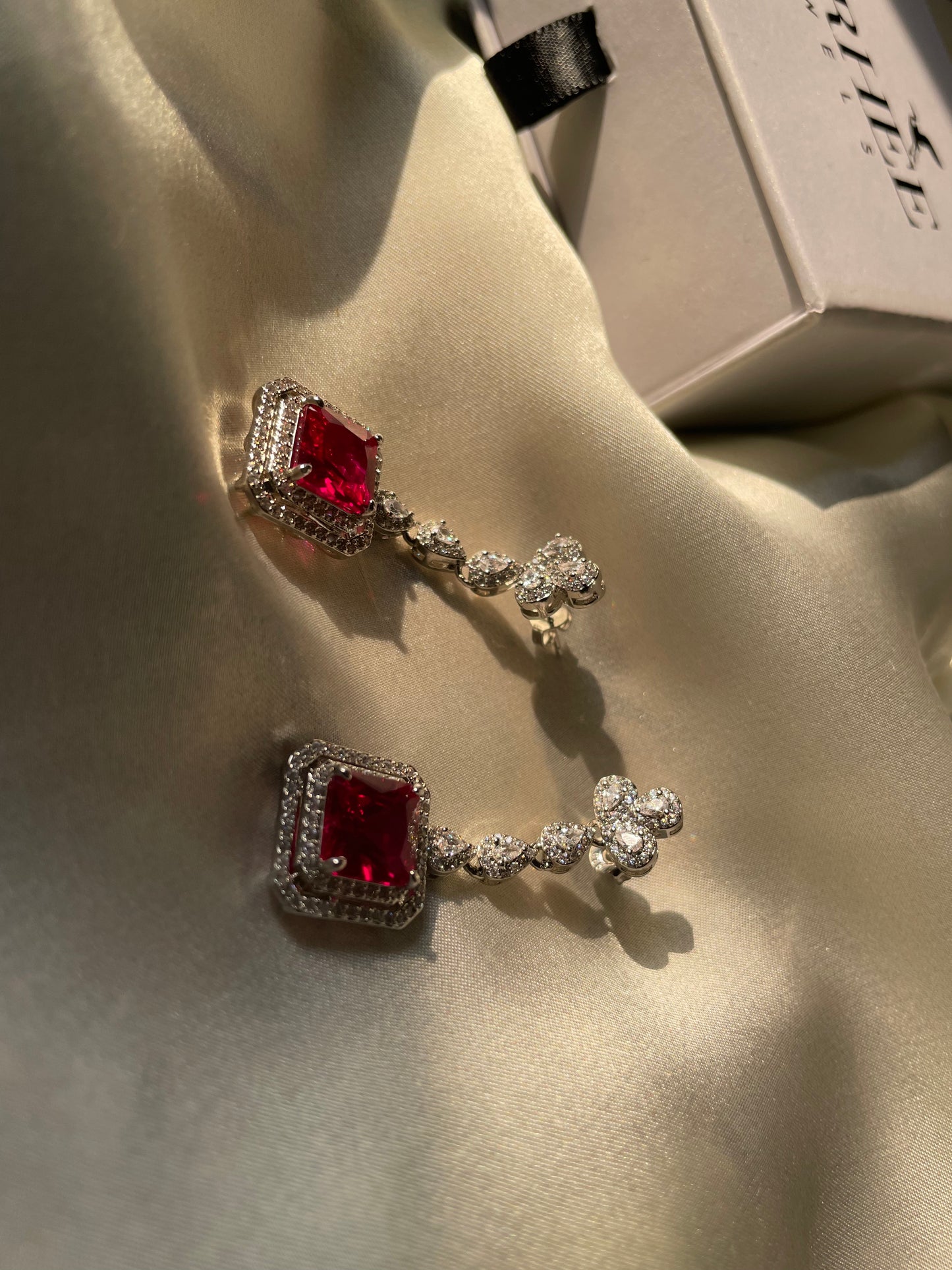 Red Victorian Dangle Earrings