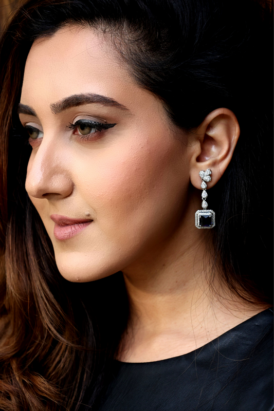 Dark Blue Dangle Earrings