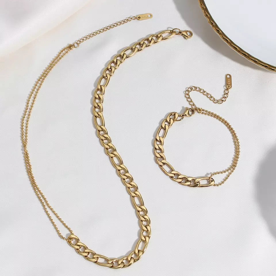 Double Layered Necklace - 18k Gold Plated