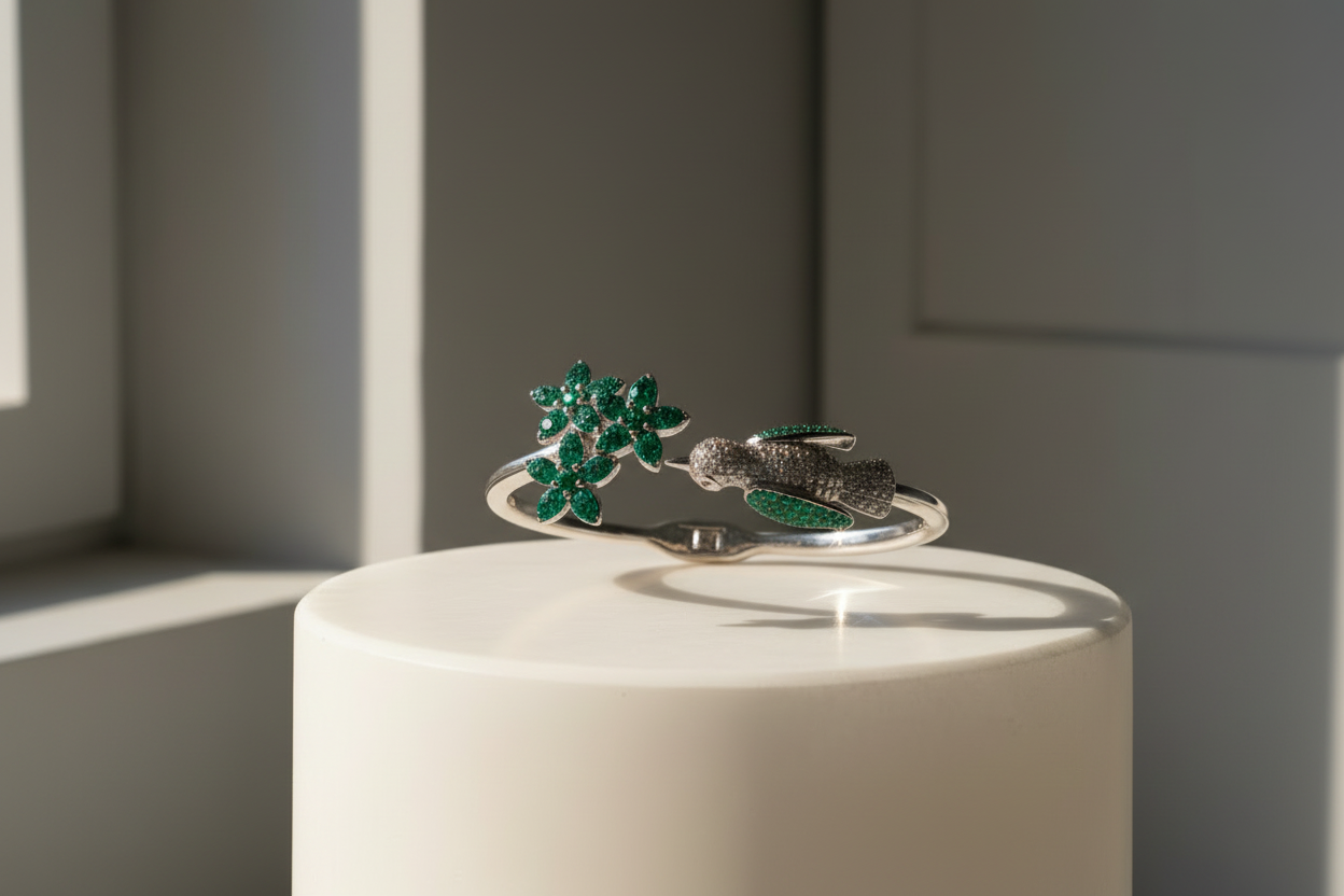 Birds and Flowers | Solid Silver | Hand-crafted | Oiseaux et Fleur