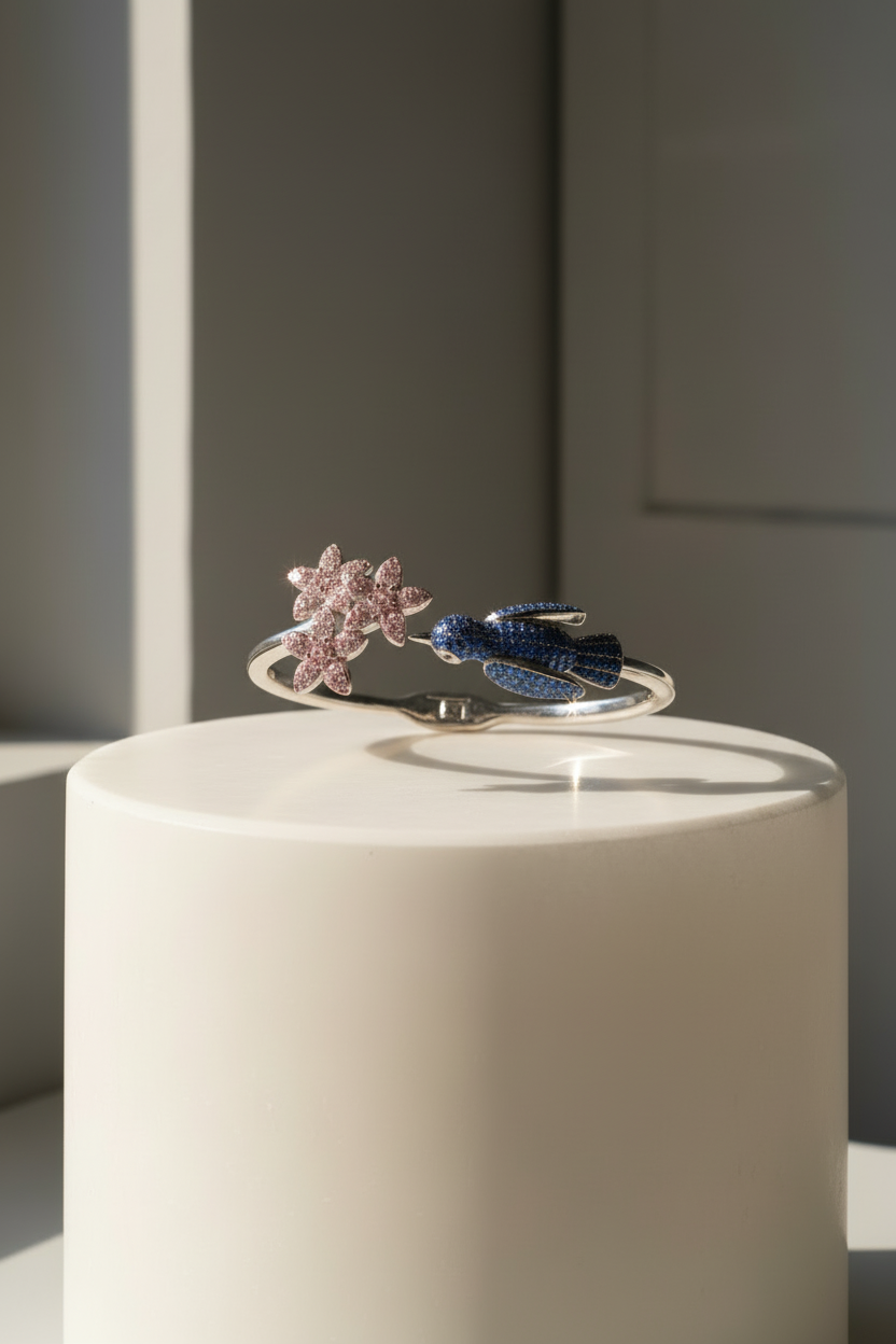 Birds and Flowers | Solid Silver | Hand-crafted | Oiseaux et Fleur