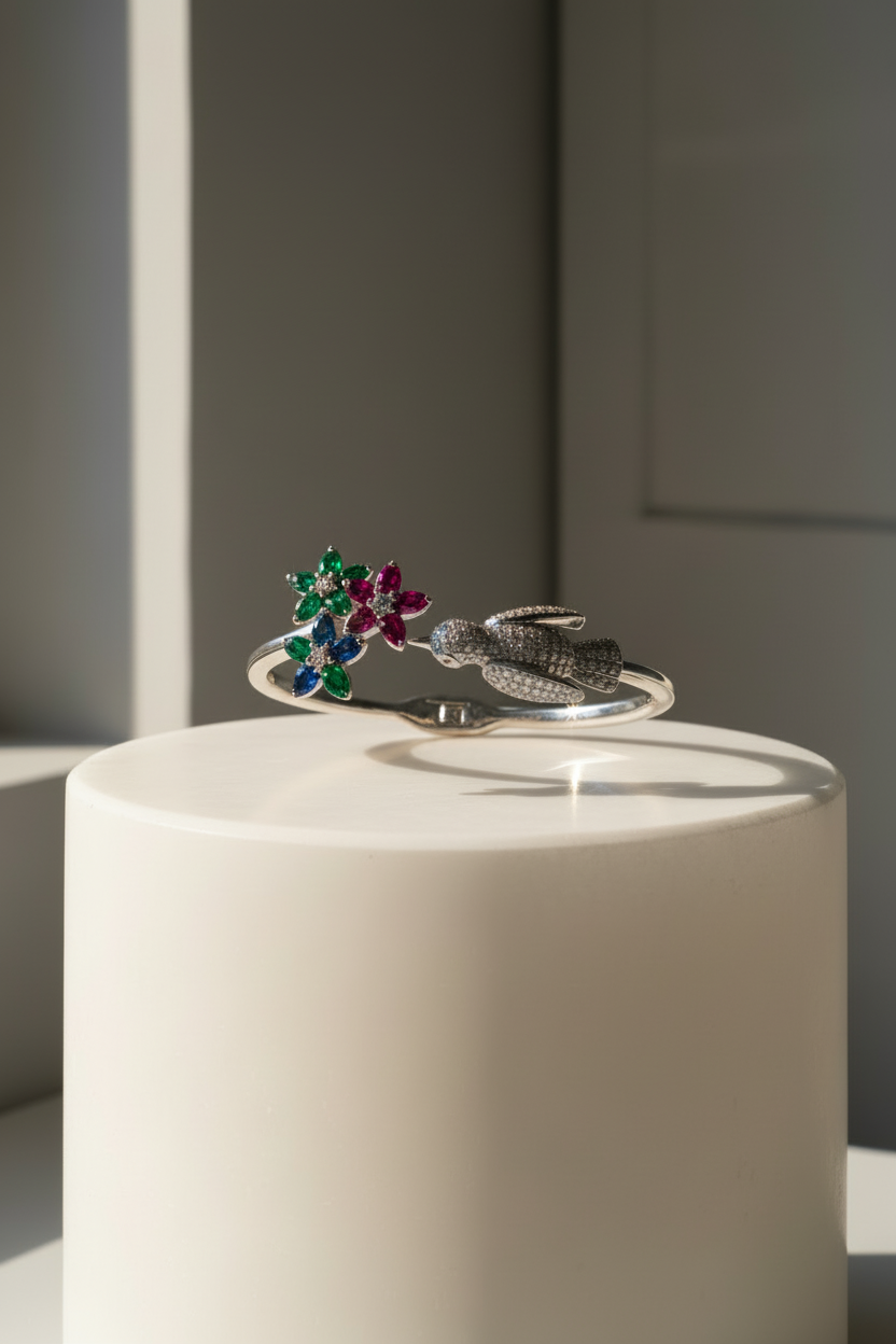 Birds and Flowers | Solid Silver | Hand-crafted | Oiseaux et Fleur
