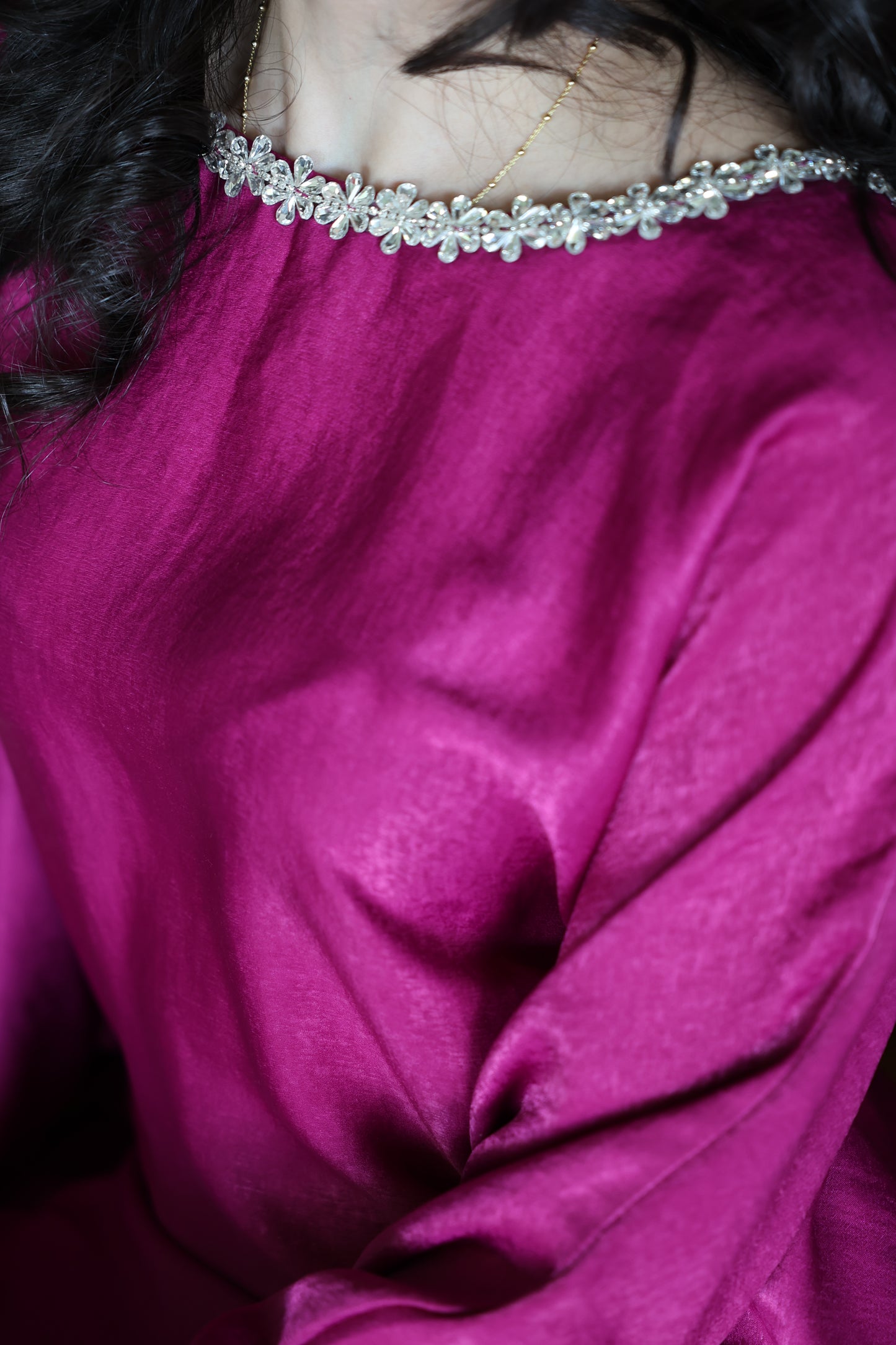 Velvet Orchid Crystal Poncho Set