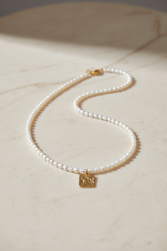 Pearl Flower Necklace - 18k Gold | Women Pearl Necklace | Layered Necklace