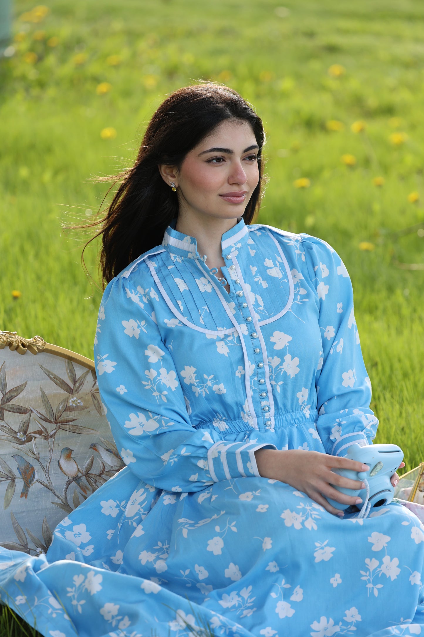 Light Blue Daisy Meadow Dress