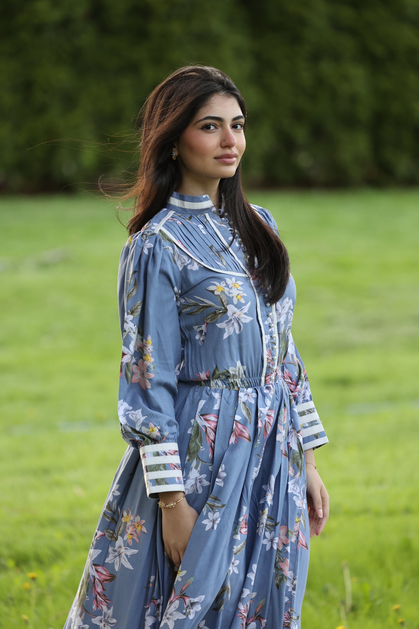 Blue Wisteria Garden Dress