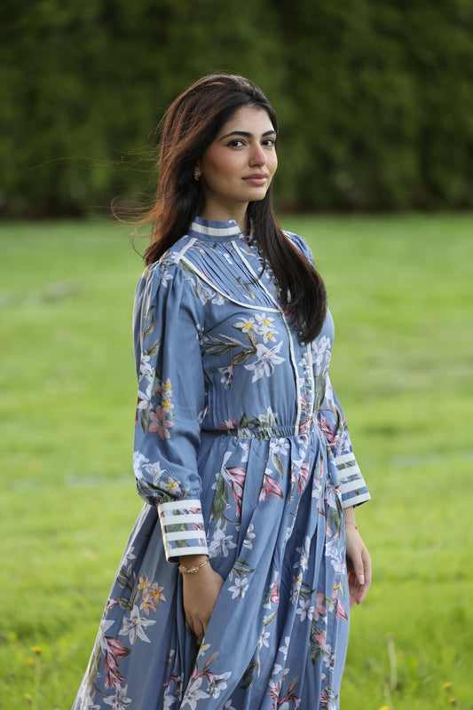Blue Wisteria Garden Dress