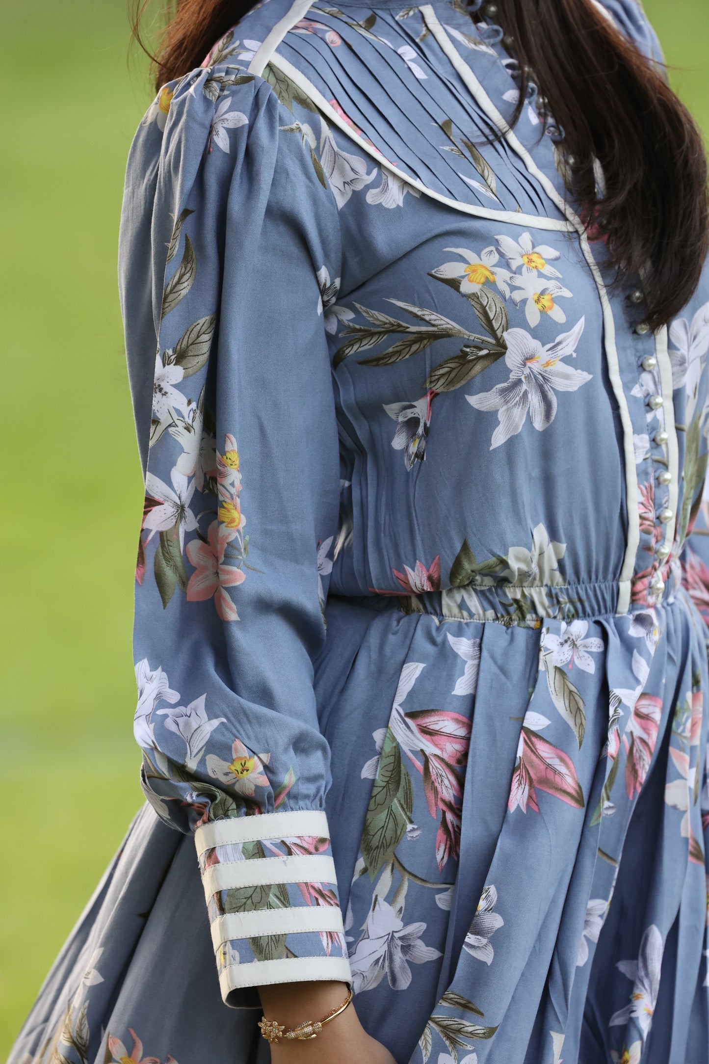 Blue Wisteria Garden Dress