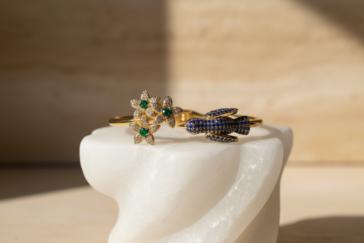 Oiseaux De Printemps | Spring Birds | Solid Silver | 18k Gold Plated | Rhodium Plated | Bracelet for Women