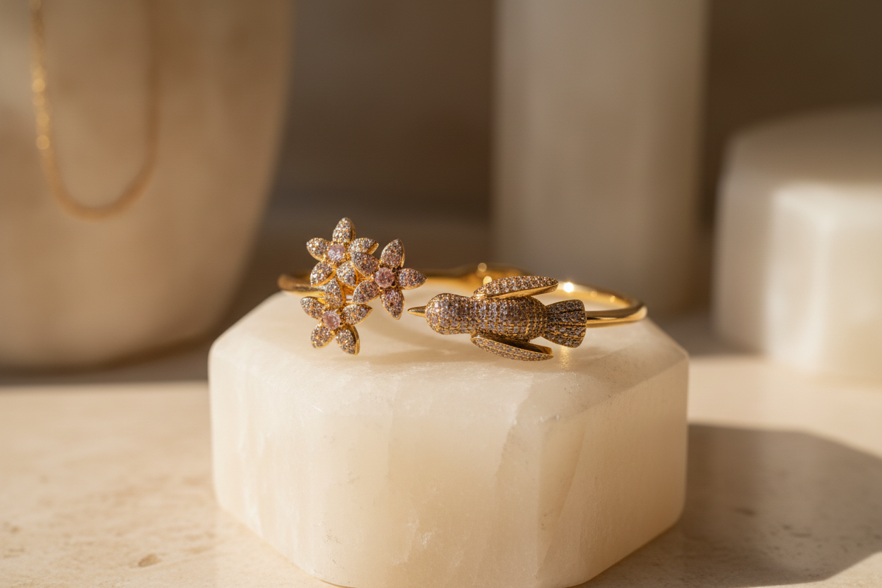 Oiseaux De Printemps | Spring Birds | Solid Silver | 18k Gold Plated | Rhodium Plated | Bracelet for Women