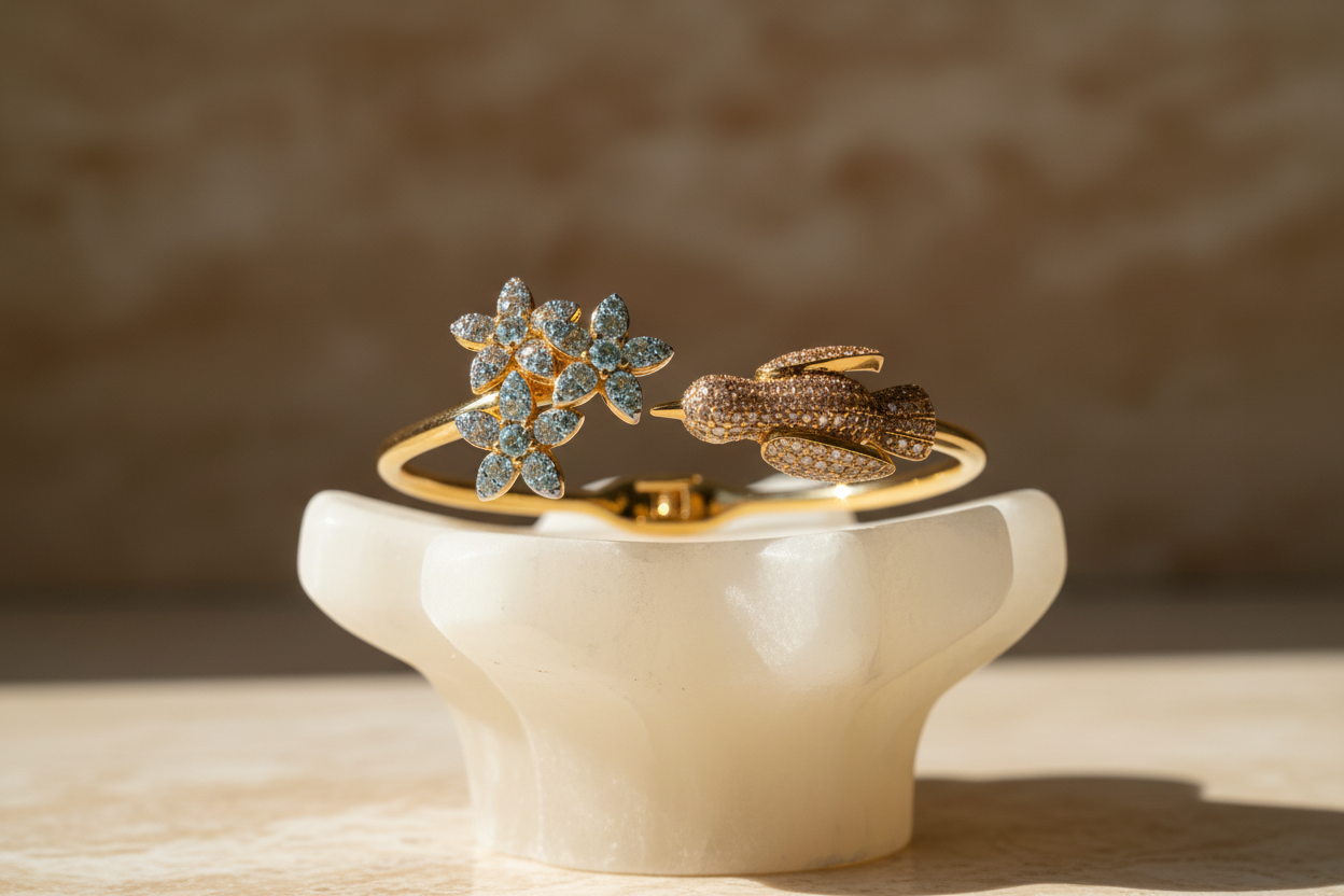 Oiseaux De Printemps | Spring Birds | Solid Silver | 18k Gold Plated | Rhodium Plated | Bracelet for Women