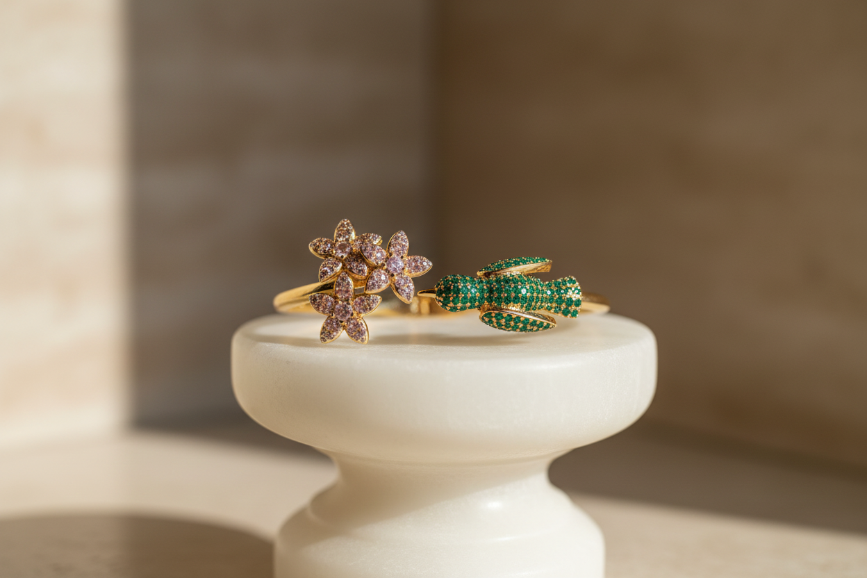 Oiseaux De Printemps | Spring Birds | Solid Silver | 18k Gold Plated | Rhodium Plated | Bracelet for Women