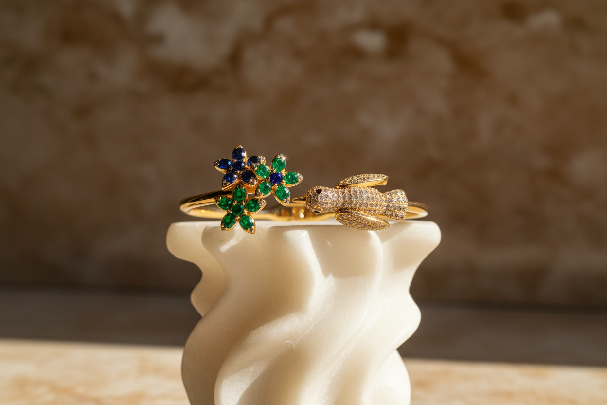 Oiseaux De Printemps | Spring Birds | Solid Silver | 18k Gold Plated | Rhodium Plated | Bracelet for Women