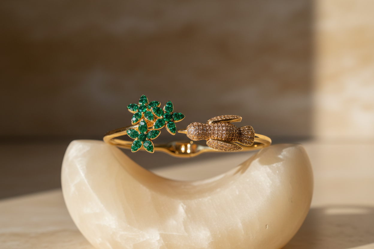 Oiseaux De Printemps | Spring Birds | Solid Silver | 18k Gold Plated | Rhodium Plated | Bracelet for Women