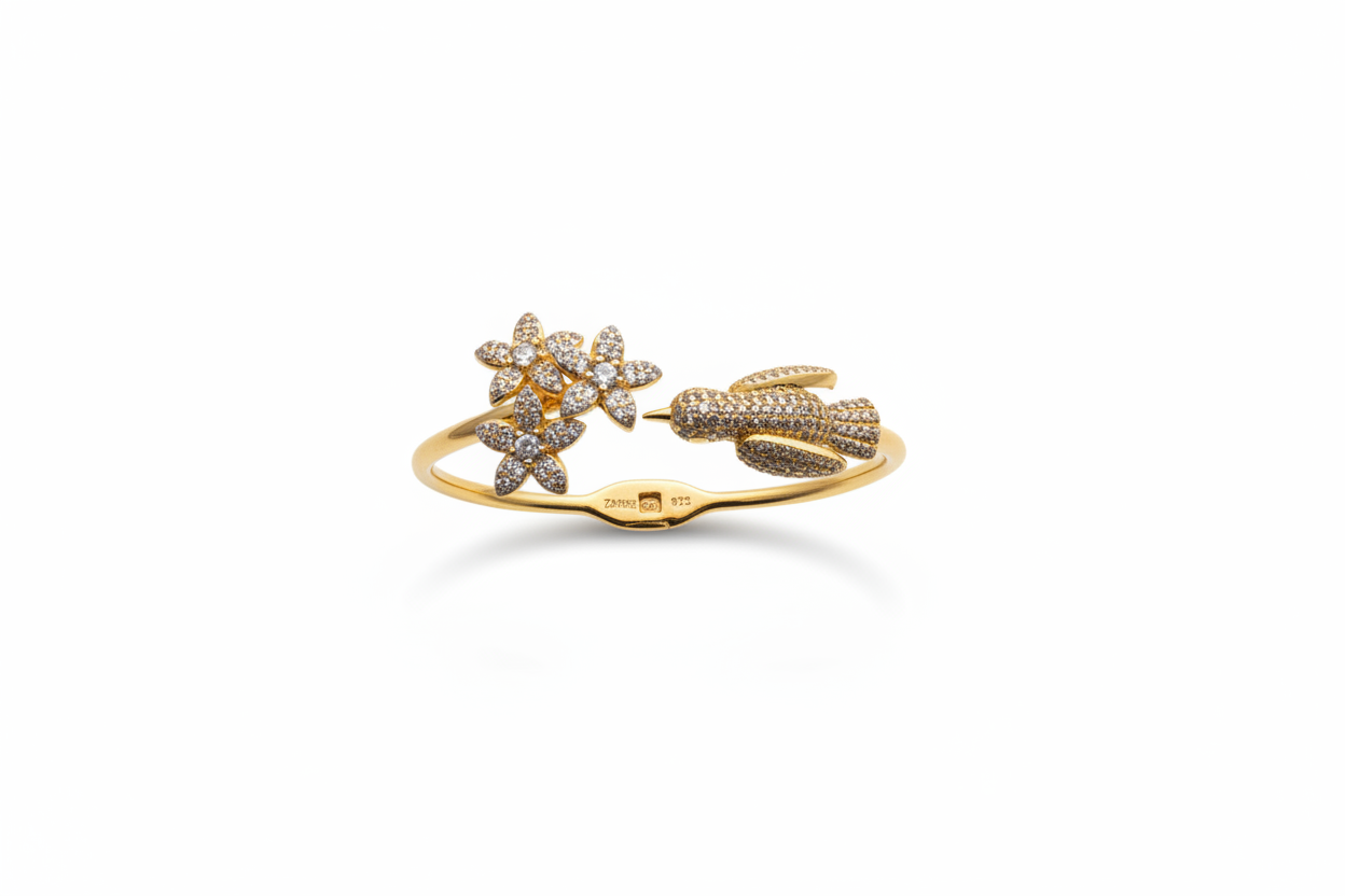 Oiseaux De Printemps | Spring Birds | Solid Silver | 18k Gold Plated | Rhodium Plated | Bracelet for Women