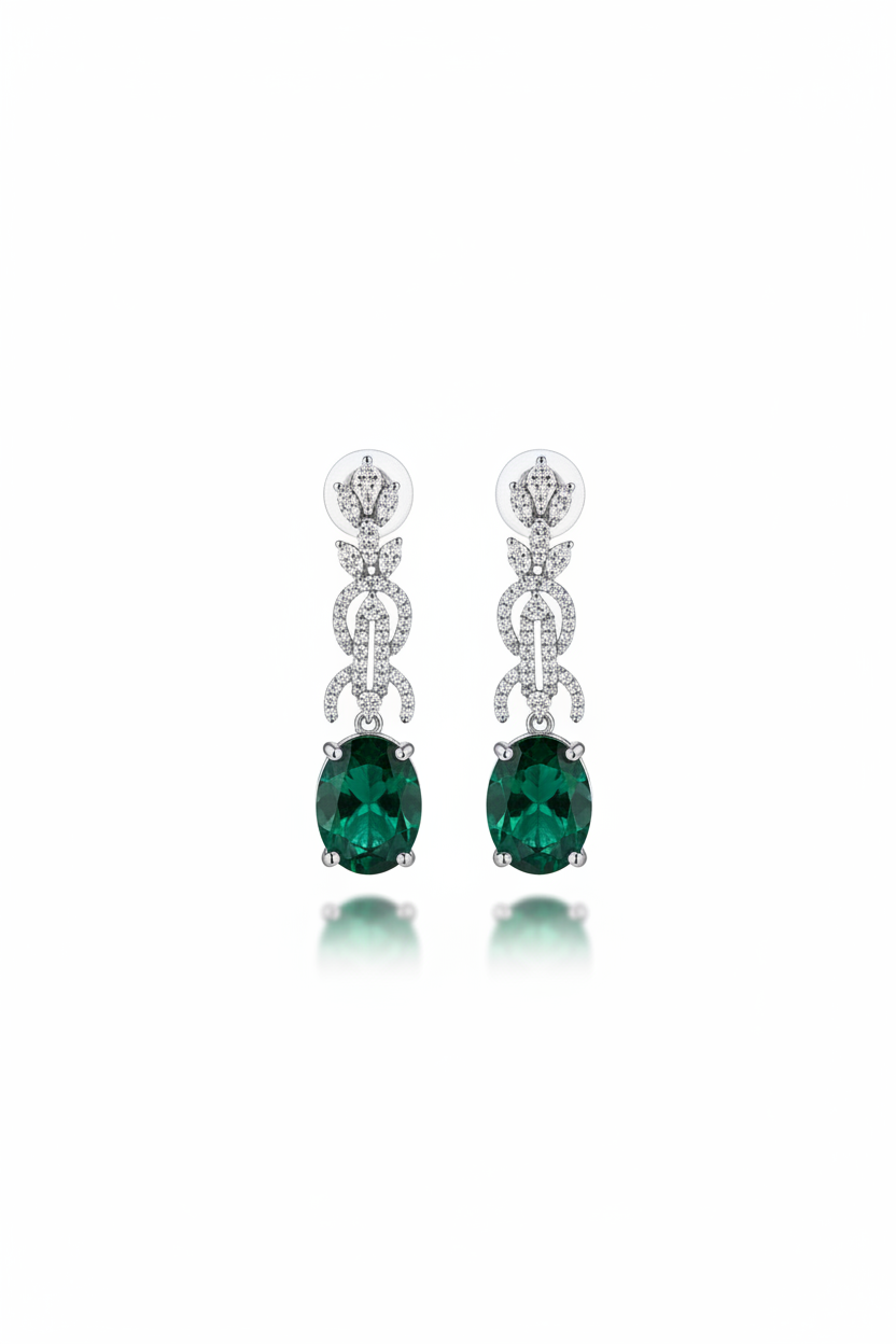 Emerald Necklace Earring set