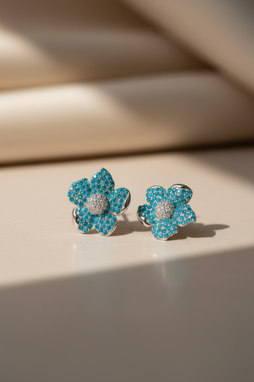 AMARYLLIS - Solid Silver Earring - Rhodium Plated | Hypoallergenic