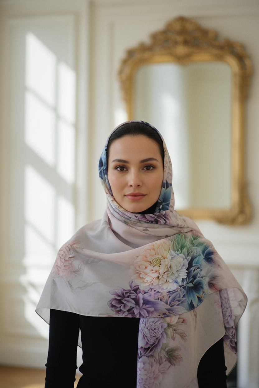 Carmine Silk Scarf - 100% Mulberry Silk