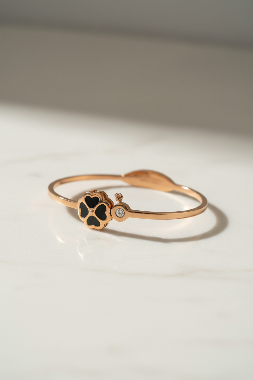 Heart Rotatable Bracelet - Rose Gold
