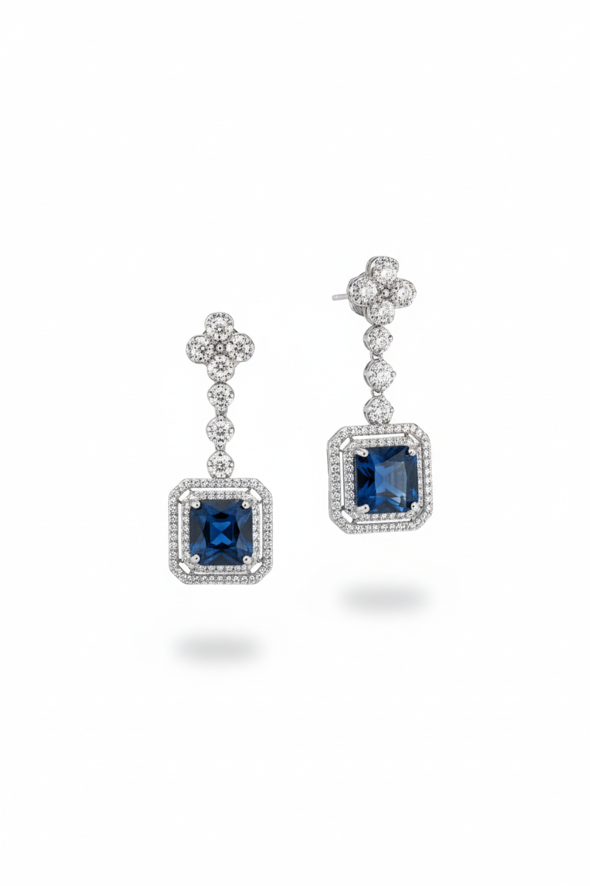 Blue Victorian Dangle Earrings | Dangle Earrings | Blue Earrings | 925 Sterling Silver Earrings