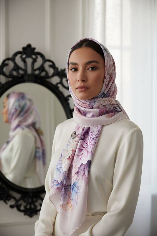 Carmine Silk Scarf - 100% Mulberry Silk