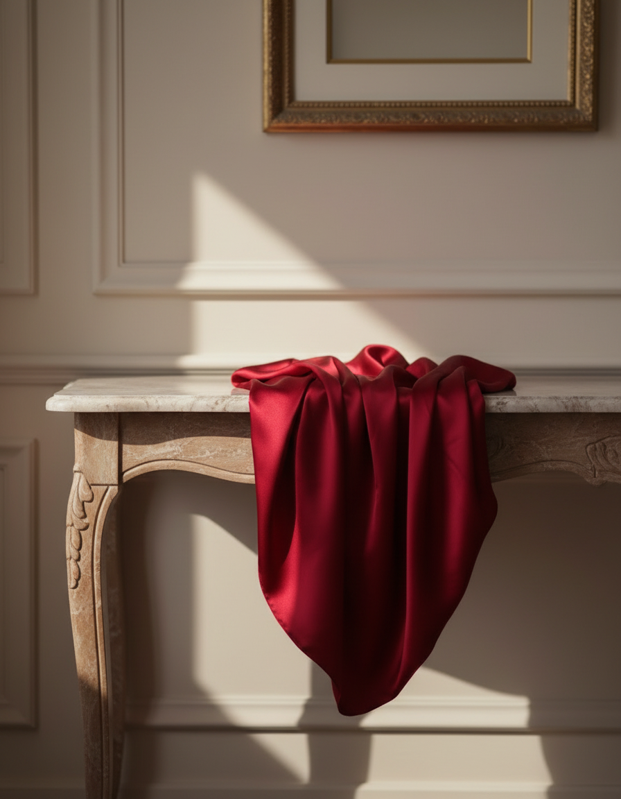 Scarlet Silk Scarf - 100% Mulberry Silk