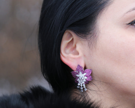 Zarhee Clematis Earrings - SIlver Plated