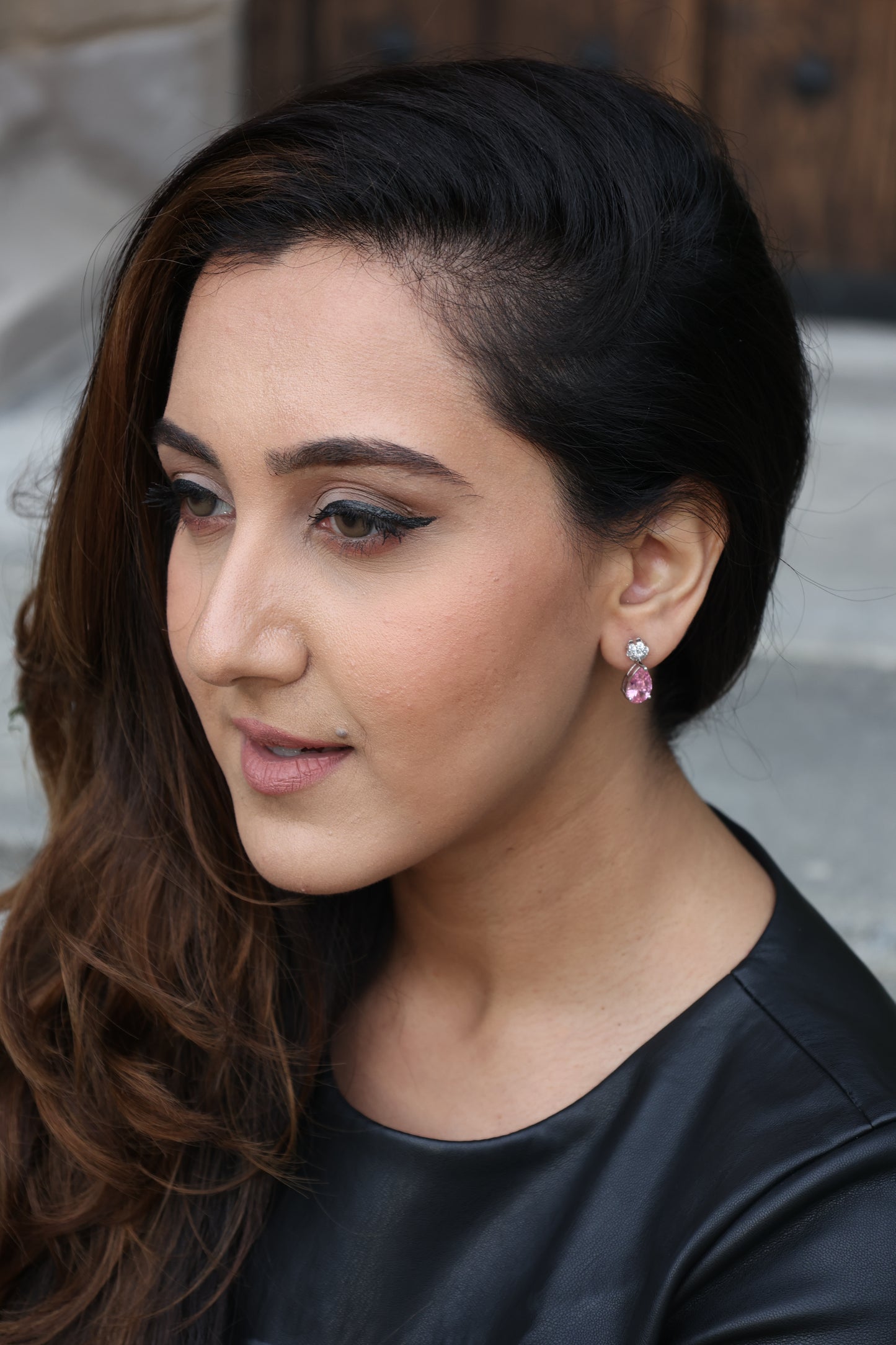 Rosy Pink Earrings - Sterling Silver