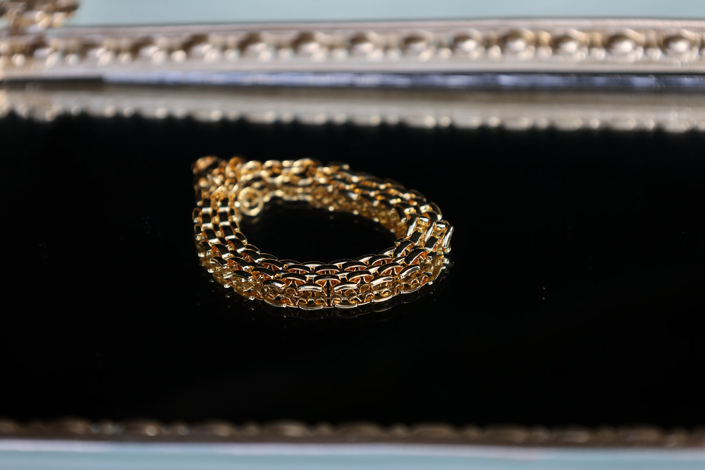 Stacked link 18k Gold Bracelet | Women gold bracelet | Bracelet Hinged clasp | Bracelet for Women