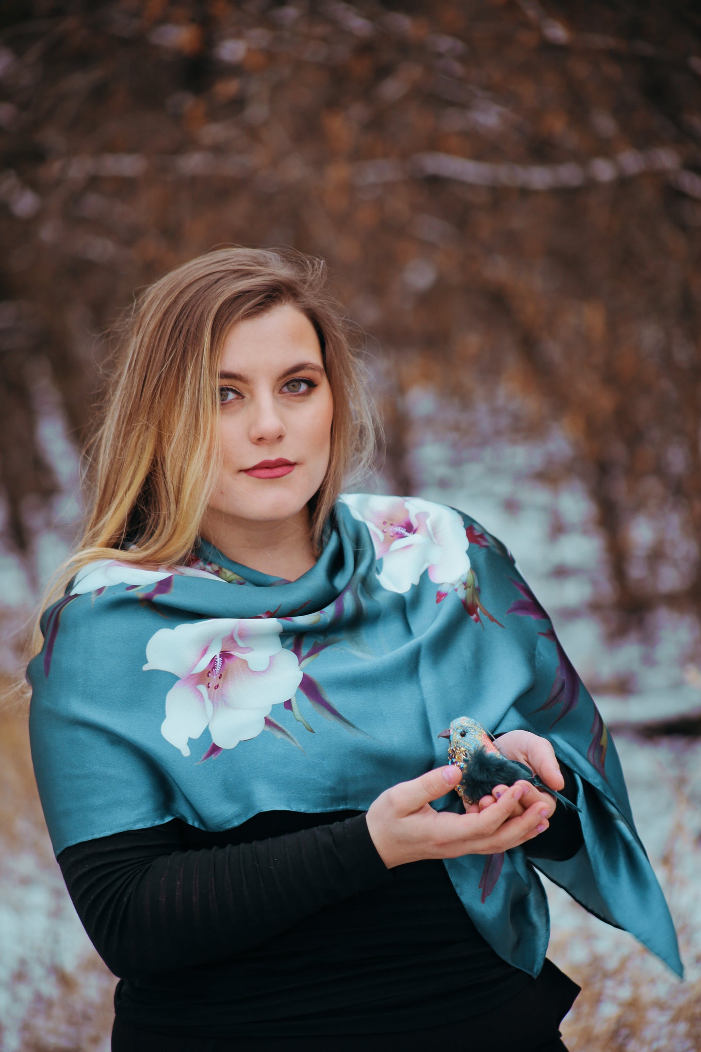 Honeycreeper Silk Scarf 100% Mulberry Silk