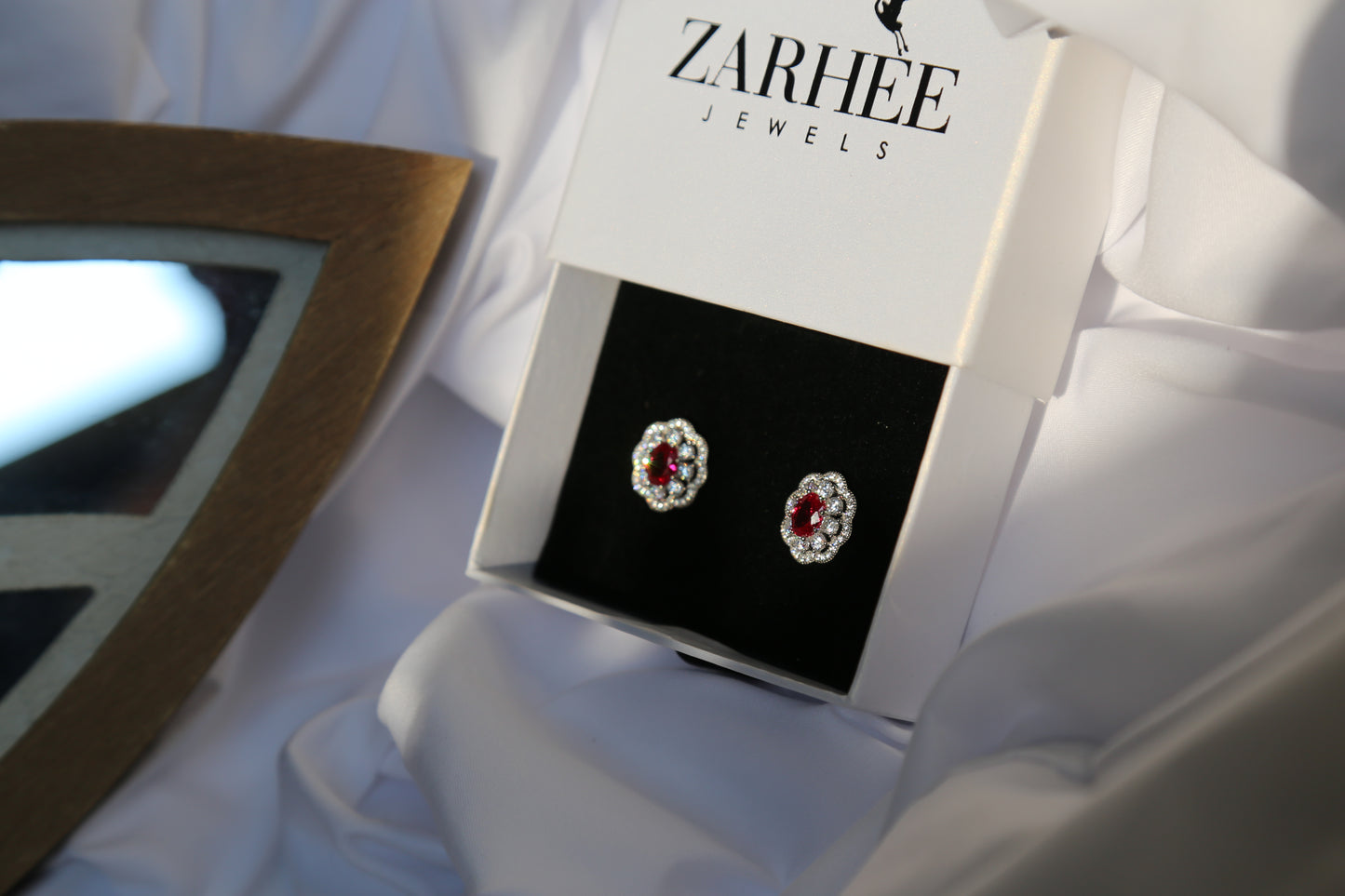 Victorian Ruby Earrings - 18K White Gold