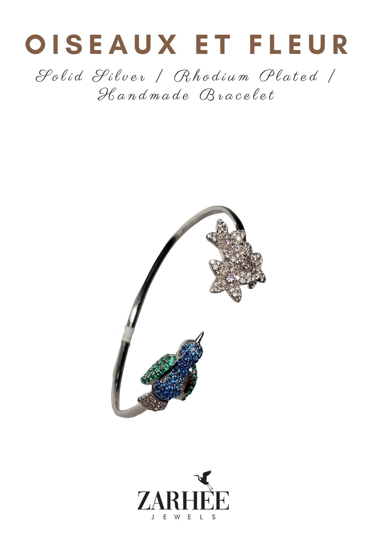 Birds and Flowers | Solid Silver | Hand-crafted | Oiseaux et Fleur