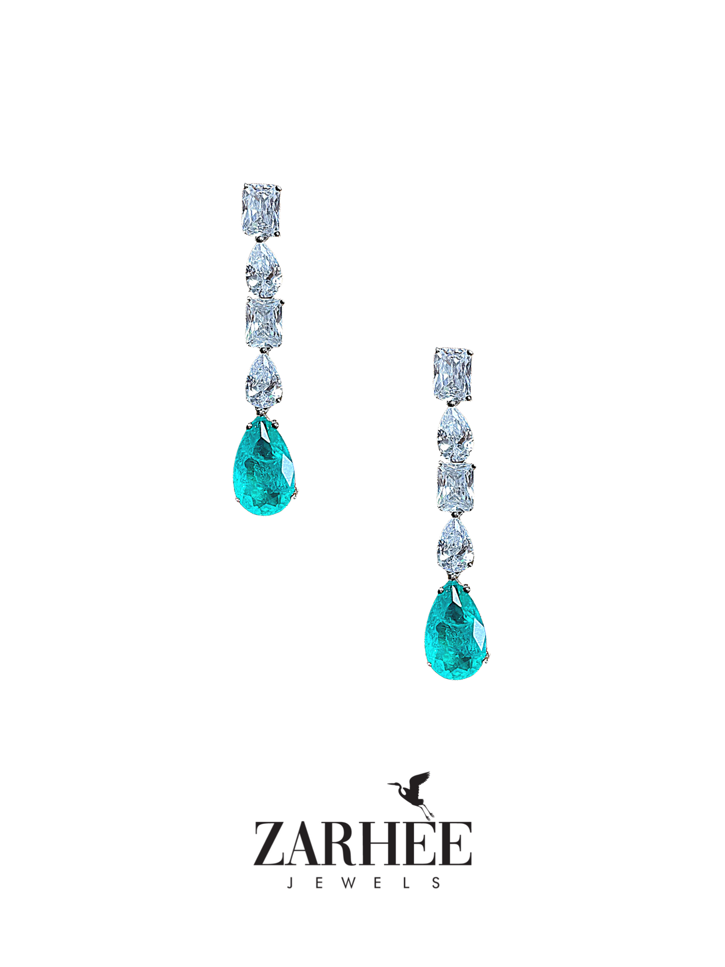 Tourmaline Linear Earrings - Solid Silver