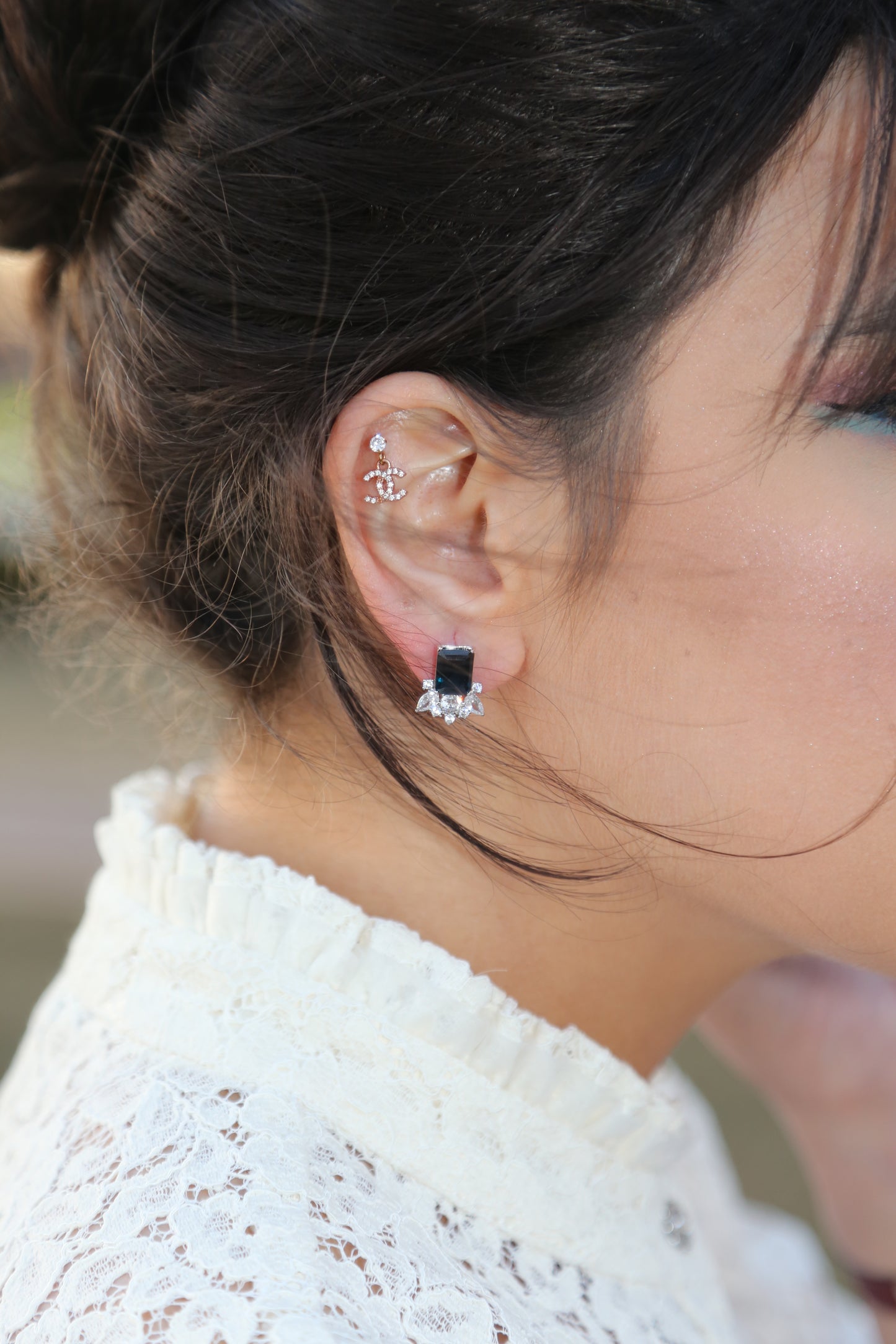 Victorian Sterling Silver Blue Sapphire Stone