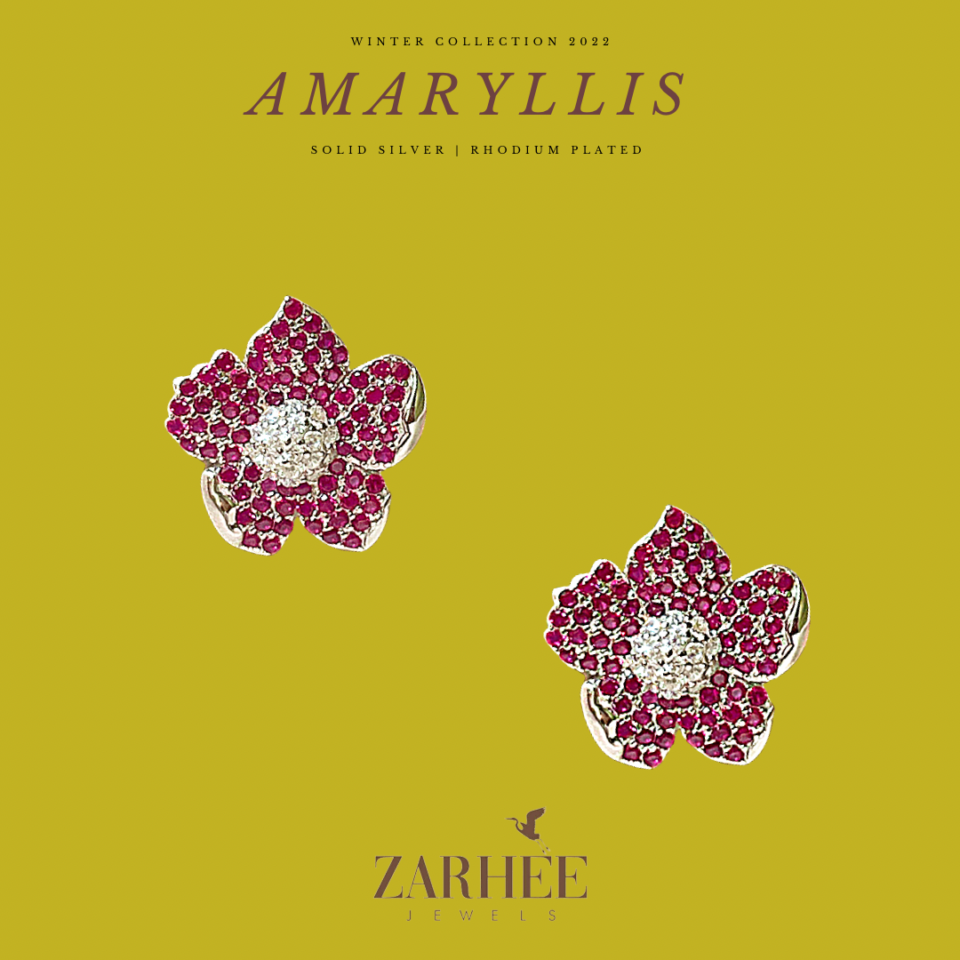 AMARYLLIS - Solid Silver Earring - Rhodium Plated | Hypoallergenic