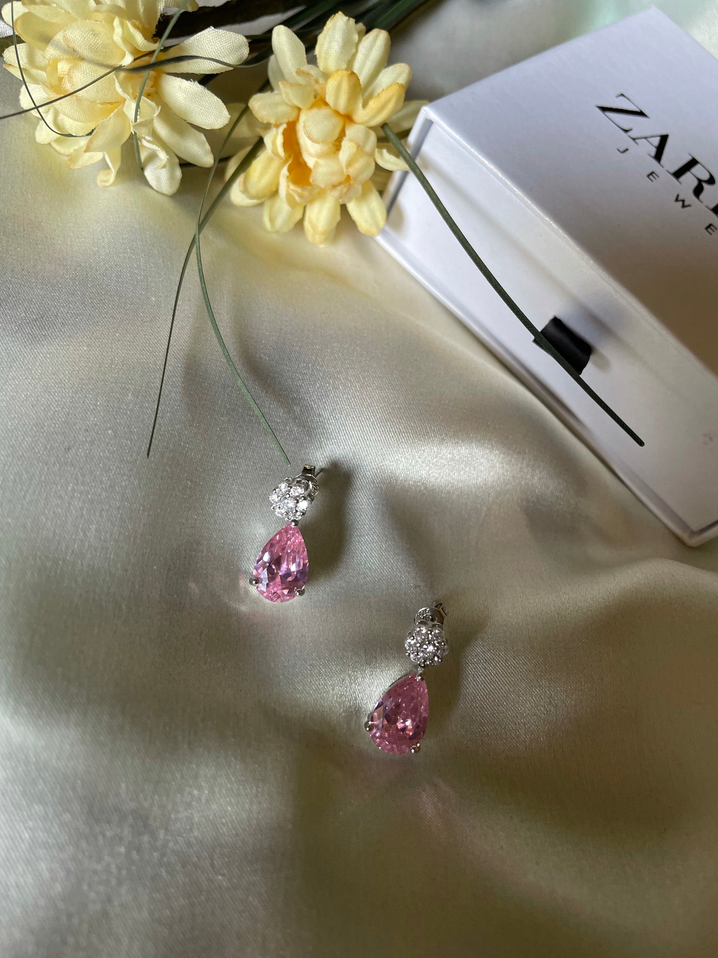 Rosy Pink Earrings - Sterling Silver
