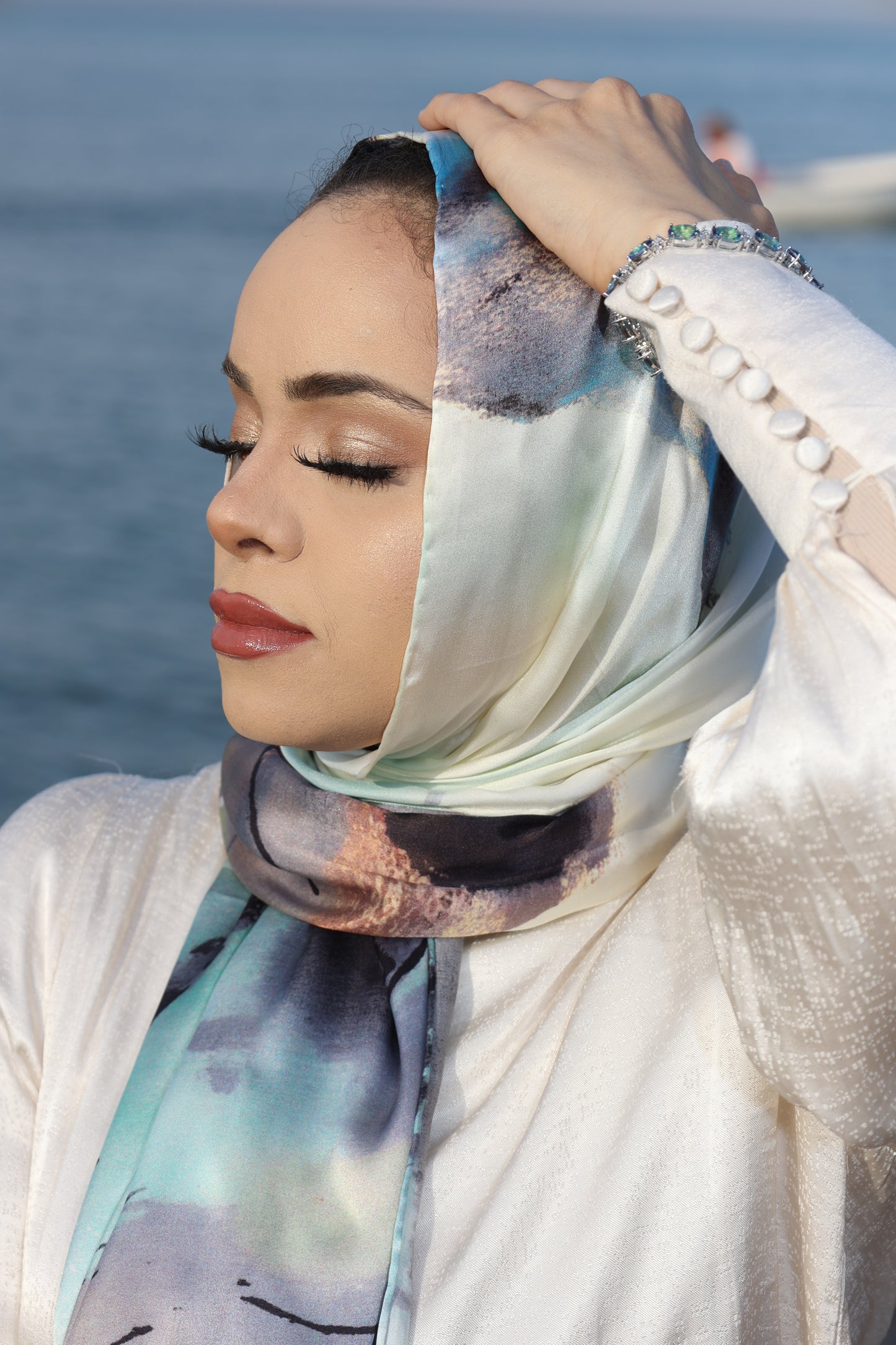 Blue-Eared Starling Silk Scarf - 100% Mulberry Silk