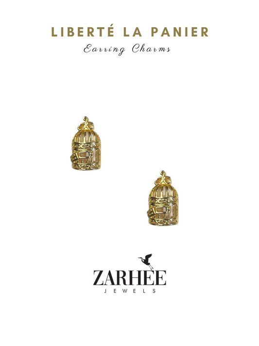 Freedom Cage | Solid Silver | 18k Gold plated | Hypoallergenic | Earring Charms | Earrings for women
