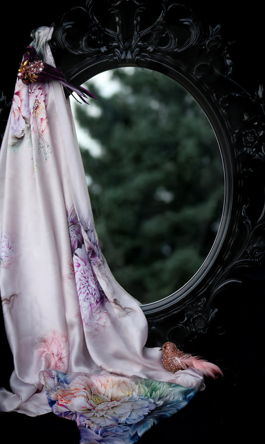 Carmine Silk Scarf - 100% Mulberry Silk