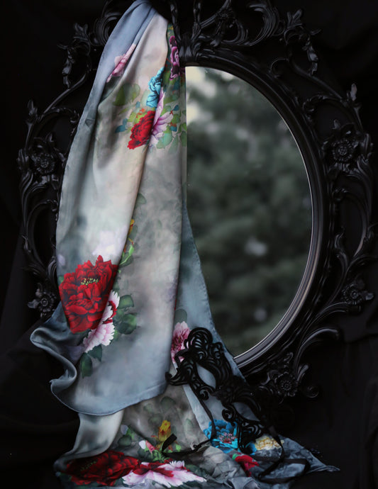 Crimson Silk Scarf - 100% Mulberry Silk